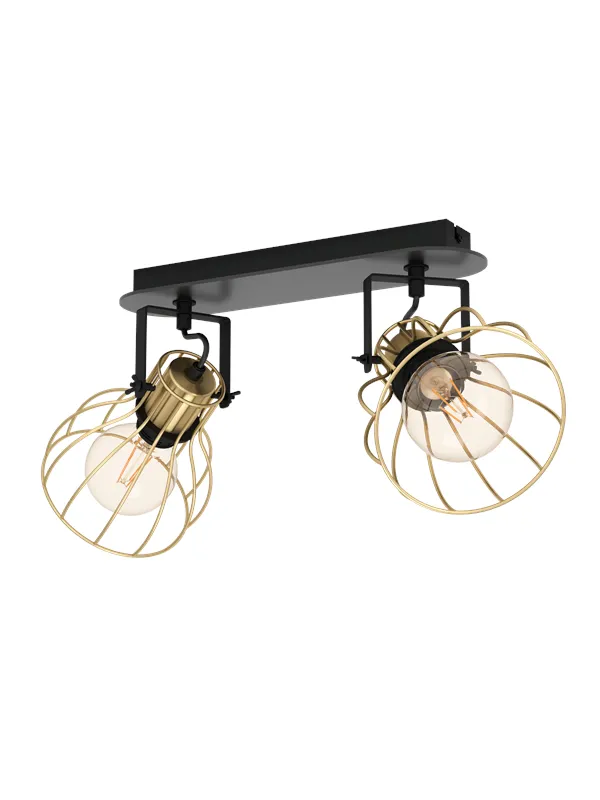 EGLO SAMBATELLO spotlight 2L black/brushed brass