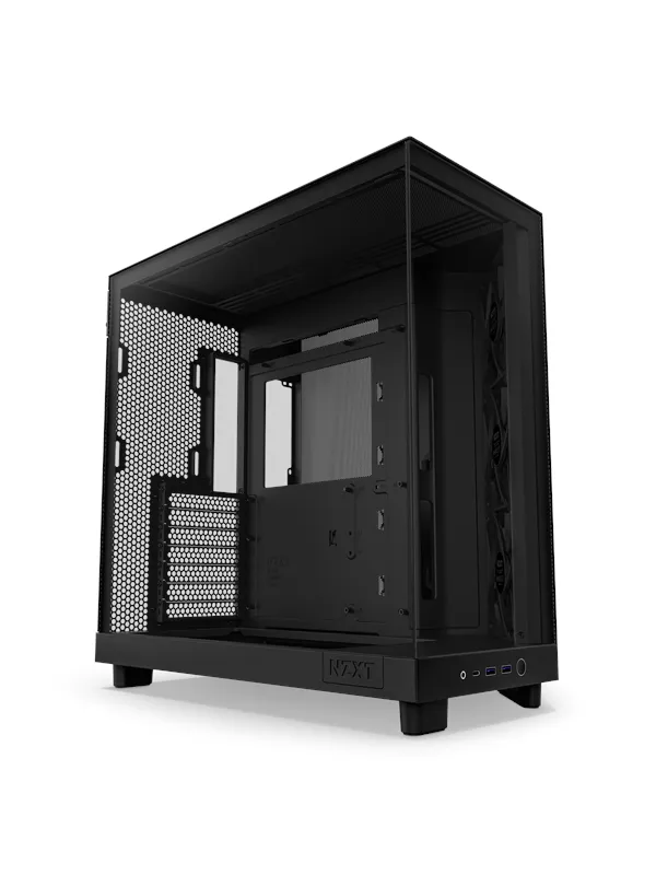 NZXT H6 Flow Compact Dual Chamber - Matte Black - Kabinett - Miditower - Svart