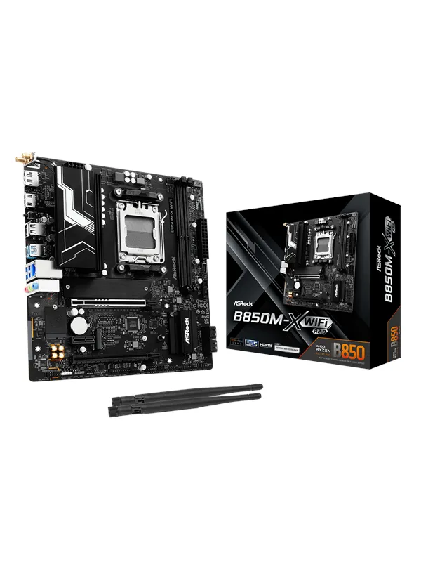 ASRock B850M-X WiFi R2.0 Hovedkort - AMD B850 - AMD AM5 socket - DDR5 RAM - Micro-ATX