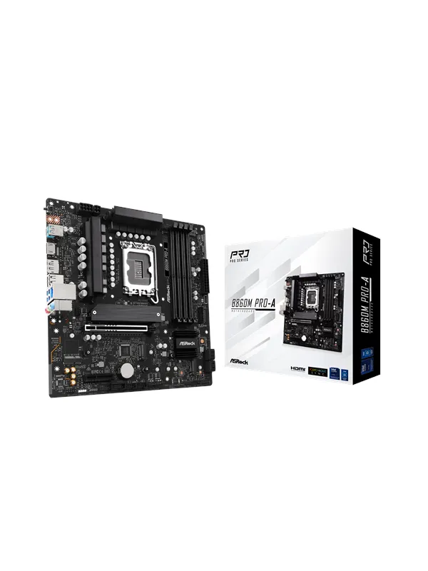 ASRock B860M Pro-A Hovedkort - Intel B860 - Intel LGA1851 socket - DDR5 RAM - Micro-ATX