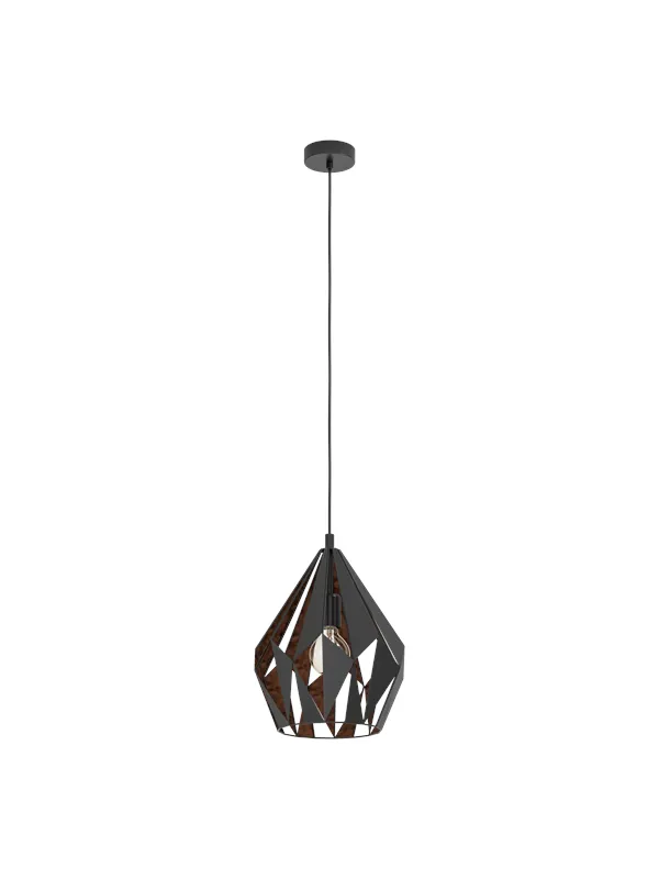 EGLO CARLTON 1 pendant Ø310 mm black/copper