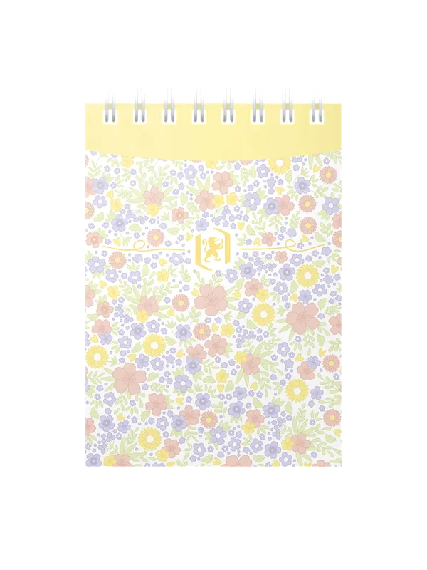 Oxford OXFORD Floral A7 notisblokk med mykt omslag og dobbeltspiral linjert 140 sider assorterte farger
