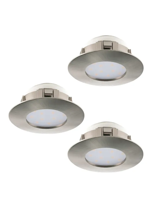 EGLO PINEDA recessed spotlight Ø78 mm 3000K 3-pack brushed steel