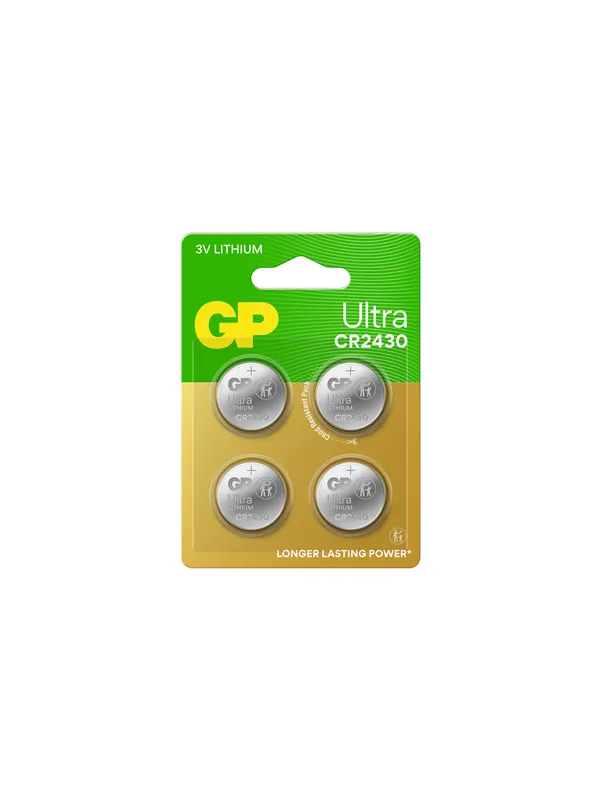 GP Ultra Lithium coin cell CR2430, 4-pack