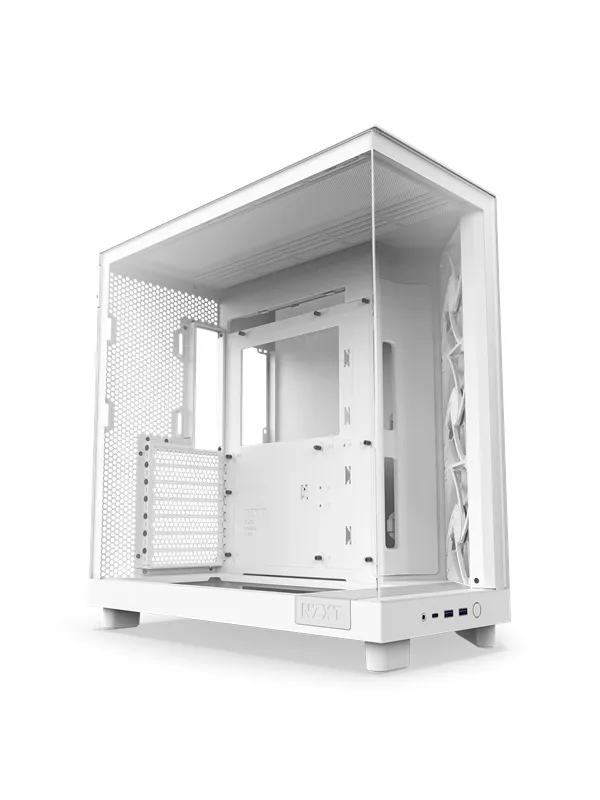 NZXT H6 Flow Compact Dual Chamber - Matt hvit - Kabinett - Miditower - Hvit