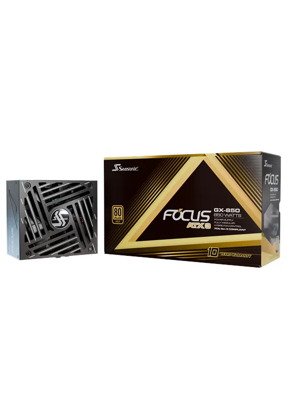 Seasonic FOCUS GX-850 Strømforsyning (PSU) - 850 Watt - 135 mm - ATX 3.1 - 80 Plus Gold sertifisert