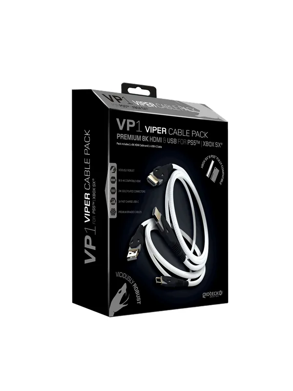 Gioteck Premium Viper VP1 Cable Pack Universal - Miscellaneous Tilbehør til spillkonsoll - Sony PlayStation 4