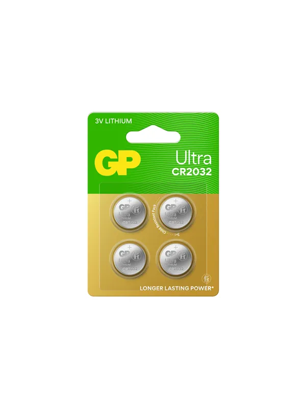 GP Ultra Lithium coin cell CR2032, 4-pack