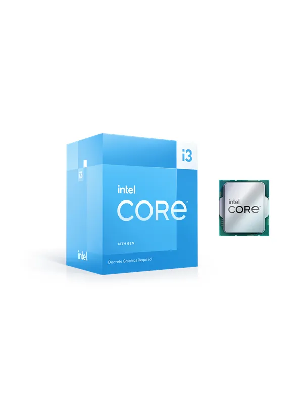 Intel Core i3-13100F Raptor Lake Prosessor/CPU - 4 kjerner - 3.4 GHz - Intel LGA1700 - Intel Boks (med kjøler)