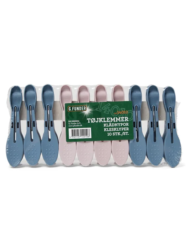 G.Funder Plastic clothespin - 10 pcs. clips in a pack.