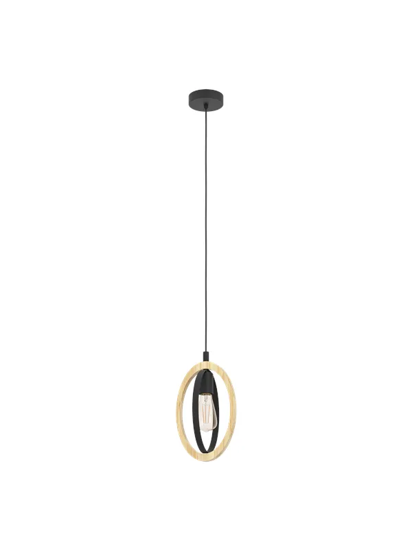 EGLO BASILDON pendant light black/wood