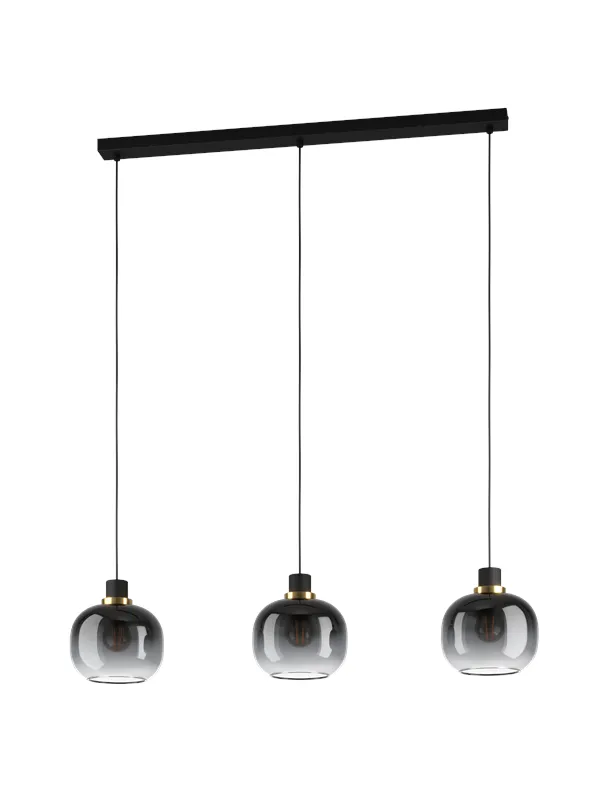 EGLO OILELLA long table pendant black/grey/transparent