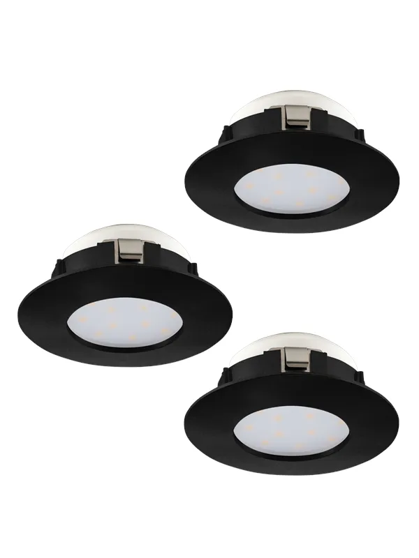 EGLO PINEDA recessed spotlight Ø78 mm 3000K 3-pack black
