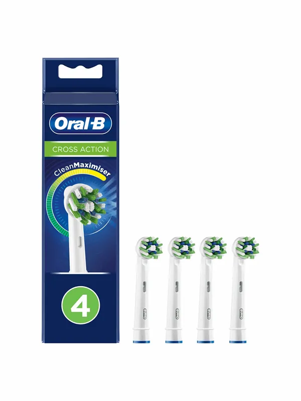 Oral-B Børstehoder CrossAction Børstehode Med CleanMaximiser, 4 Stk.
