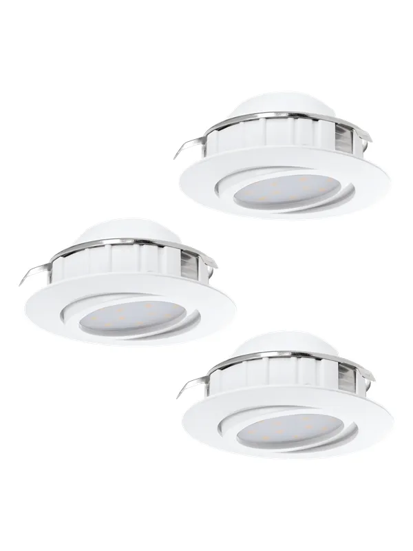 EGLO PINEDA recessed spotlight Ø84 mm 3000K dimmable 3-pack white