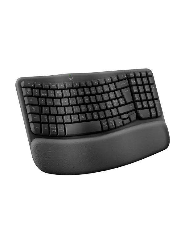 Logitech Wave Keys for Business - Graphite - ND - Ergonomisk tastatur - Nordisk - Svart