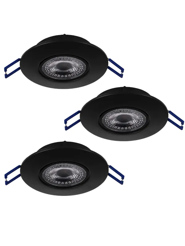 EGLO ZUJAR Recessed spotlight Ø90 340lm 3-pack black