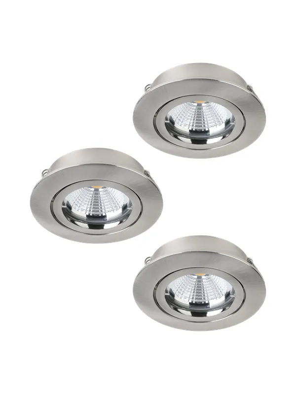 EGLO TEDO 1 built-in spotlight 3-pack brushed steel
