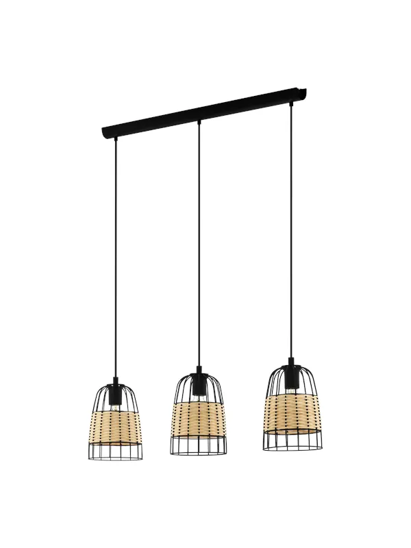 EGLO ANWICK long table pendant black/natural