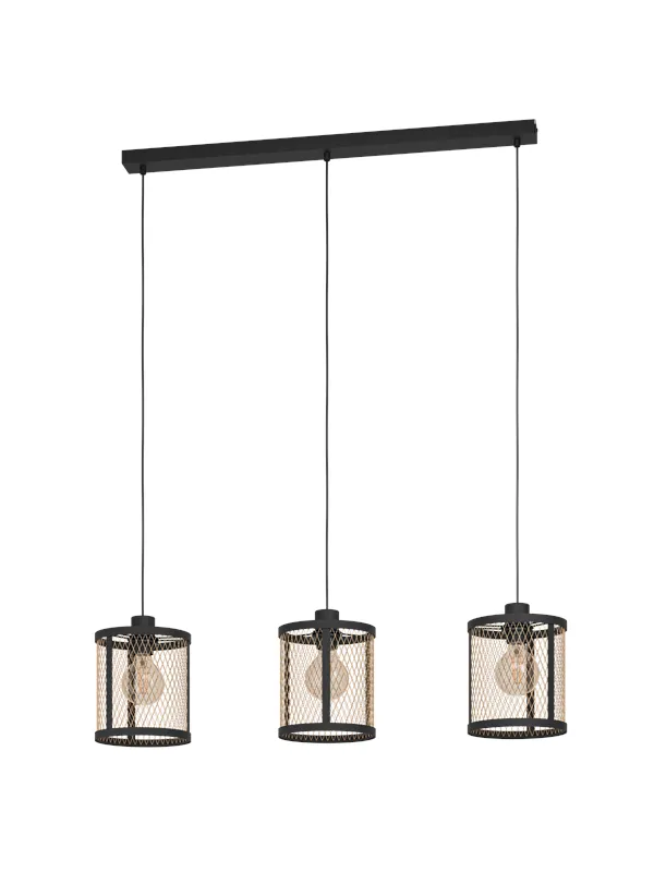 EGLO DELLOW long table pendant black/brass