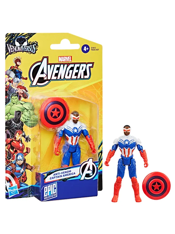 Marvel Avengers VenomVersus Epic World of Action Anti-Venom Captain America Figure 10 cm