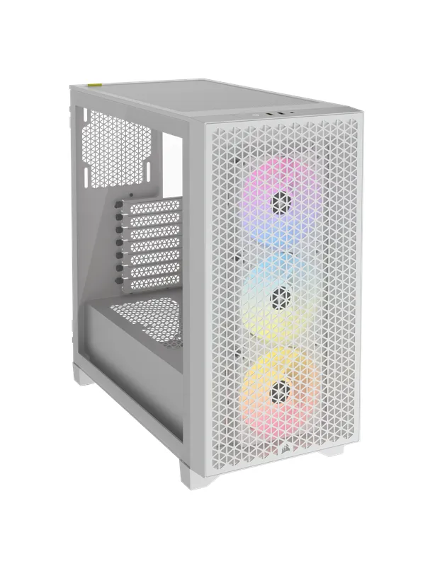 Corsair 3000D RGB AIRFLOW TG - White - Kabinett - Miditower - Hvit