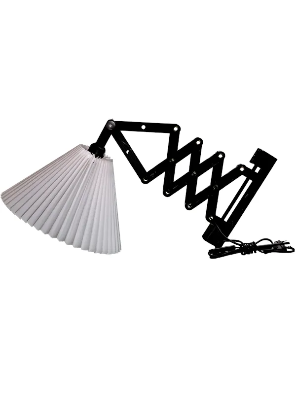 Alpe Design Danish designed black wood accordion wall lamp
