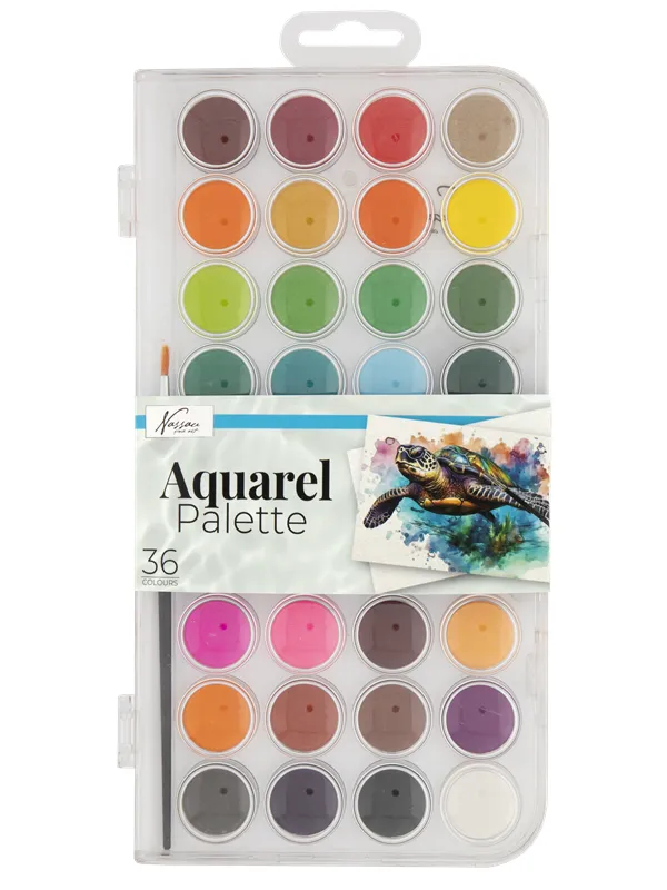 Nassau 36 Aquarel colours in transparent palette