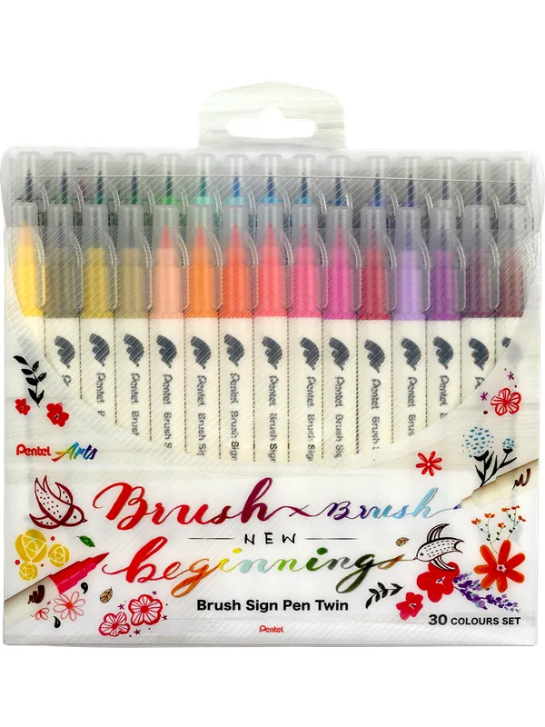 Pentel SESW30C-30 Brush Sign Pen Twin