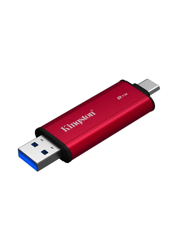 Kingston Dual Portable SSD - 2TB - Ekstern SSD - Svart - USB 3.2 Gen 2