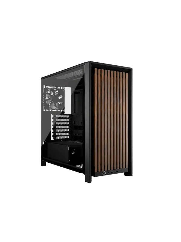 Corsair FRAME 4000D Wood RS (Black & Walnut) - Kabinett - Miditower - Svart