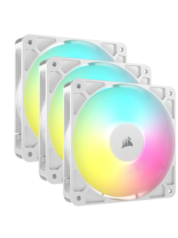 Corsair RS120 ARGB 3-pack - Kabinettvifte - 120mm - Hvit med RGB-lys - 36 dBA