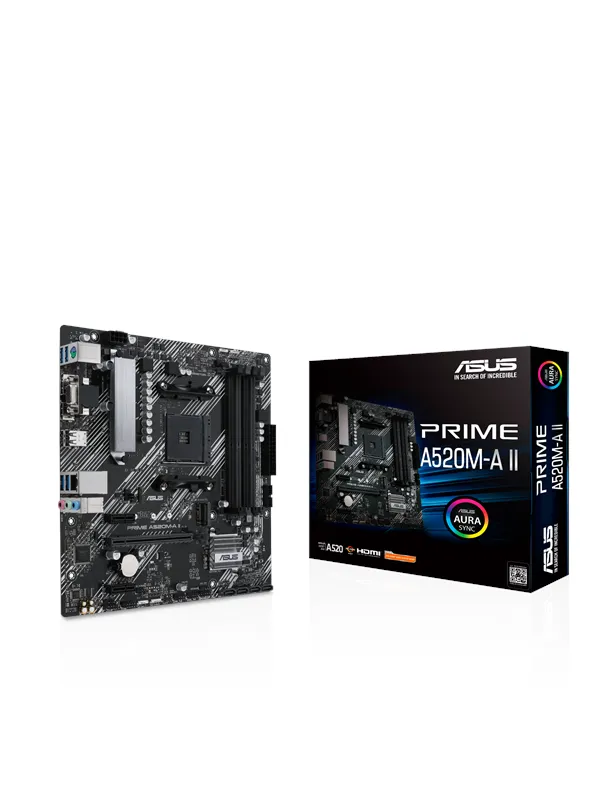 ASUS TUF GAMING A520M-PLUS II Hovedkort - AMD A520 - AMD AM4 socket - DDR4 RAM - Micro-ATX