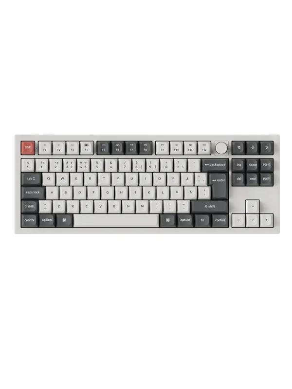 Keychron Q3 Ultra 80% 8K Wireless Tri-Mode - POM Red - Gamingtastatur - Uten numpad - Nordisk - Hvit
