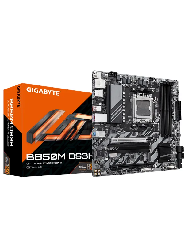 GIGABYTE B850M DS3H Hovedkort - AMD B850 - AMD AM5 socket - DDR5 RAM - Micro-ATX
