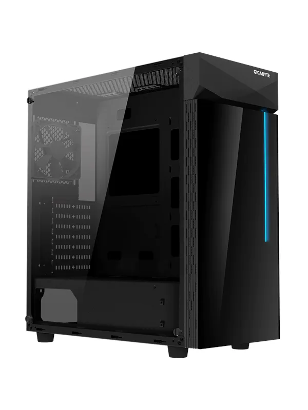 GIGABYTE C200 GLASS - Kabinett - Miditower - Svart