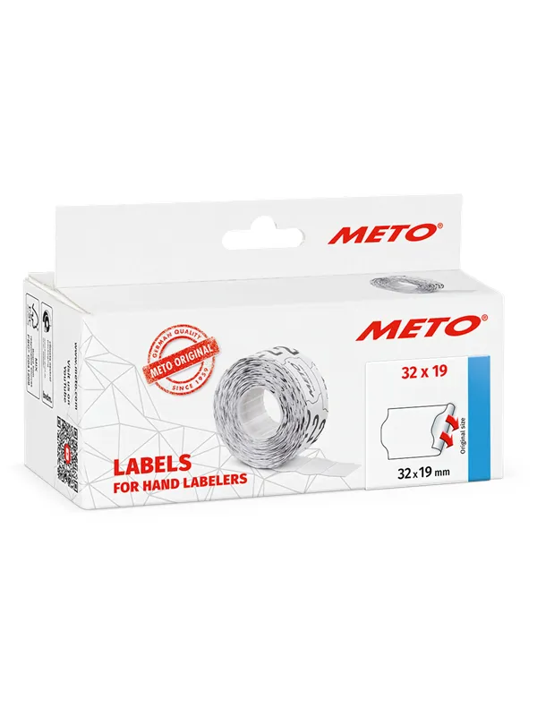 METO Prisetiketter, 32x19mm, hvit, 5rl/1000