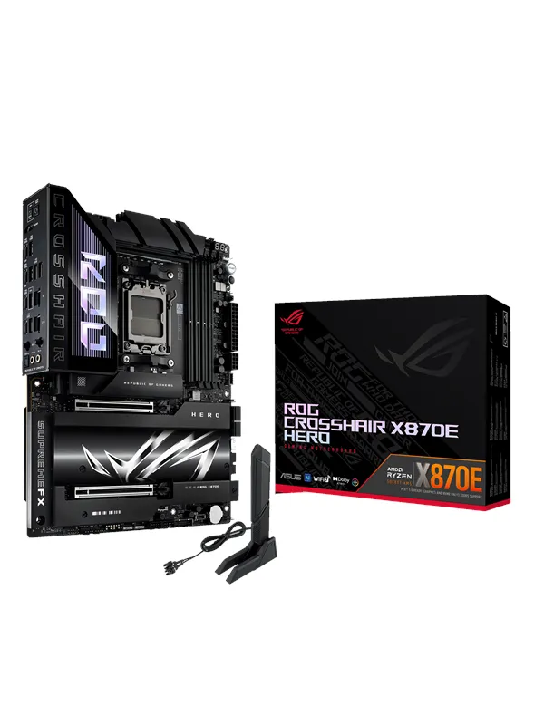ASUS ROG CROSSHAIR X870E HERO Hovedkort - AMD X870E - AMD AM5 socket - DDR5 RAM - ATX