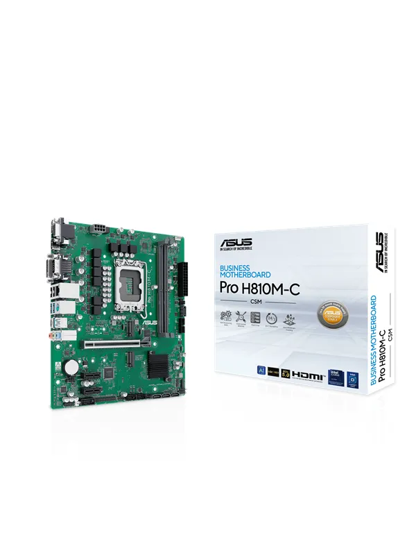 ASUS PRO H810M-C-CSM Hovedkort - Intel H810 - Intel LGA1851 socket - DDR5 RAM - Micro-ATX