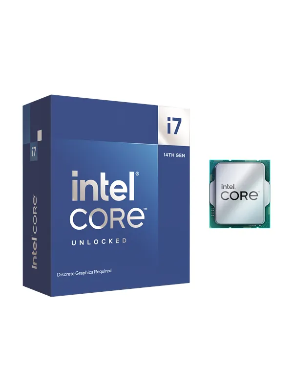 Intel Core i7-14700KF Raptor Lake-S Prosessor/CPU - 20 kjerner - 3.4 GHz - Intel LGA1700 - Intel Boxed (uten kjøler)