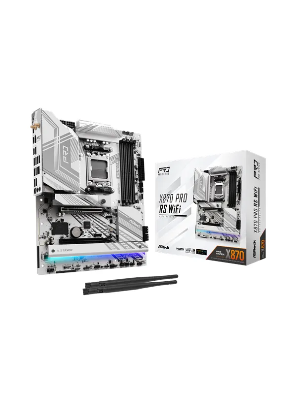 ASRock X870 PRO RS WIFI Hovedkort - AMD X870 - AMD AM5 socket - DDR5 RAM - ATX