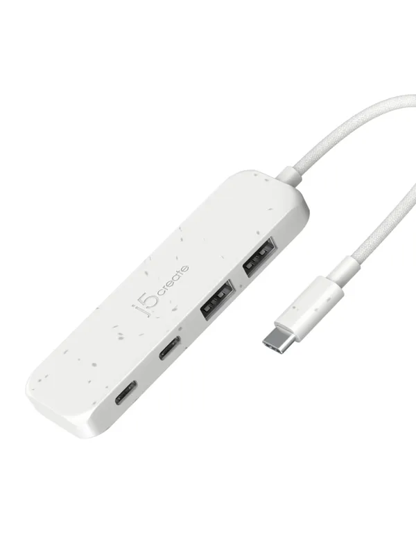 j5create USB-C to 4-Port USB Hub USB-hub - USB 3.2 - 4 porter - Hvit