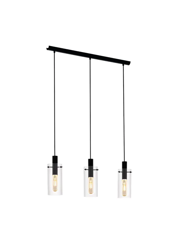EGLO MONTEFINO long table pendant black