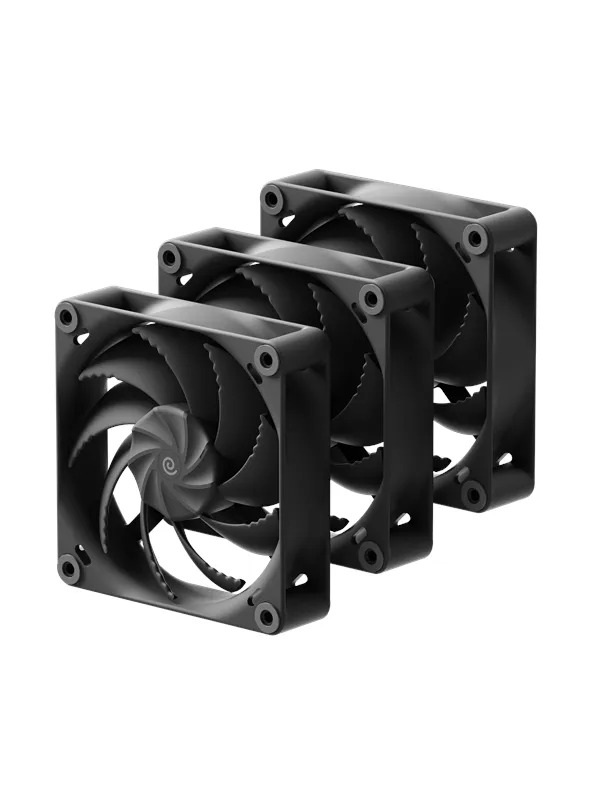 Havn H12 - Triple pack - Kabinettvifte - 120mm - Svart - 32 dBA