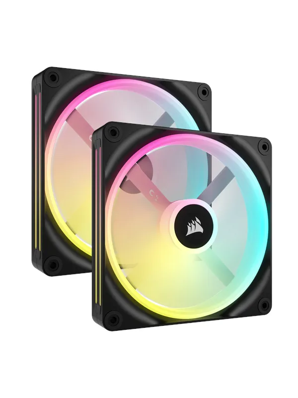 Corsair iCUE LINK QX140 RGB Starter Kit - Black - Kabinettvifte - 140mm - Svart med RGB LED-lys - 37 dBA