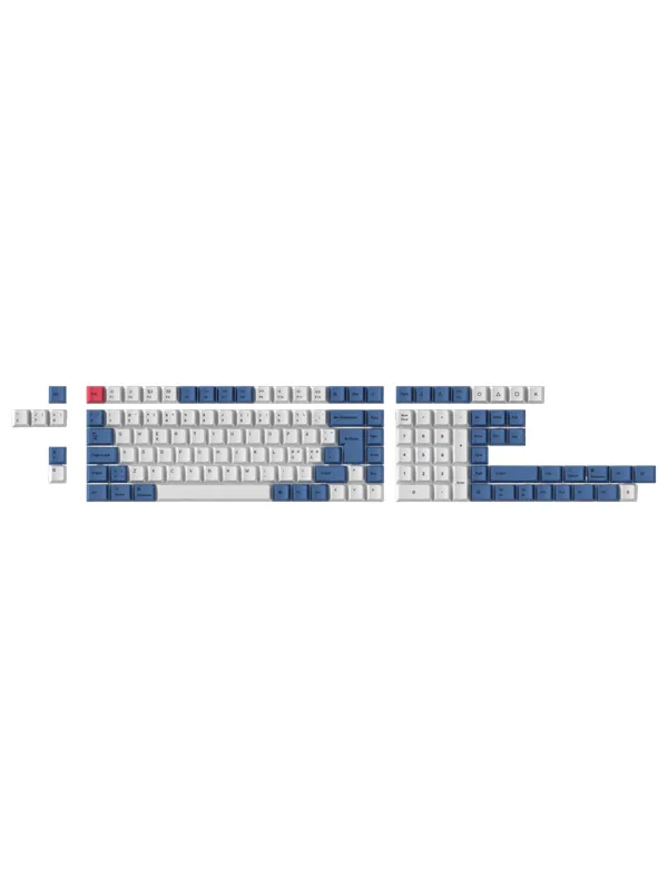 Keychron PBT Full Keycap Set Modern Blue - Tastehetter - Nordisk - Hvit