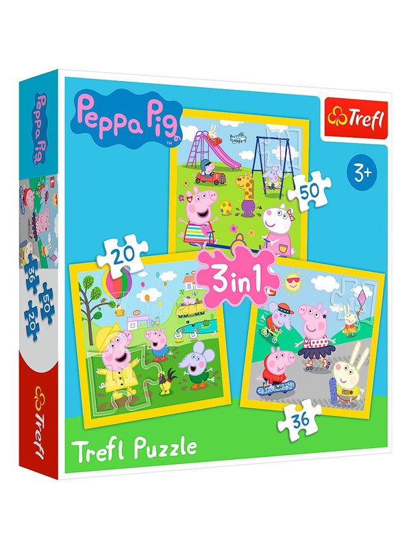 Trefl Puzzle - Peppa Pig - Peppas Happy Day (3in1) Gulv