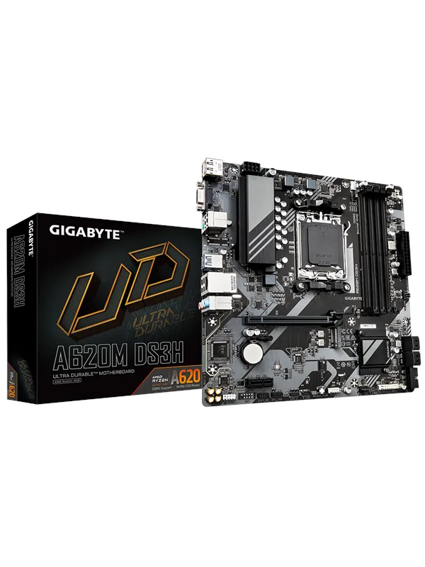 GIGABYTE A620M DS3H Hovedkort - AMD A620 - AMD AM5 socket - DDR5 RAM - Micro-ATX