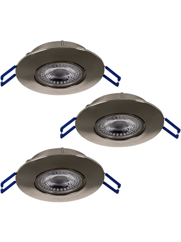 EGLO ZUJAR recessed spotlight Ø90 340lm 3-pack brushed steel