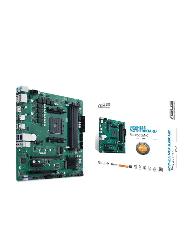ASUS Pro B550M-C/CSM Hovedkort - AMD B550 - AMD AM4 socket - DDR4 RAM - Micro-ATX